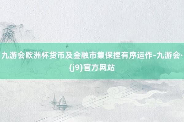 九游会欧洲杯货币及金融市集保捏有序运作-九游会·(j9)官方网站