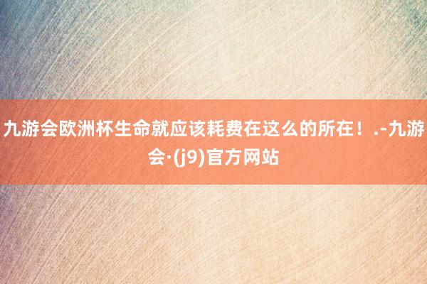 九游会欧洲杯生命就应该耗费在这么的所在!.-九游会·(j9)官方网站