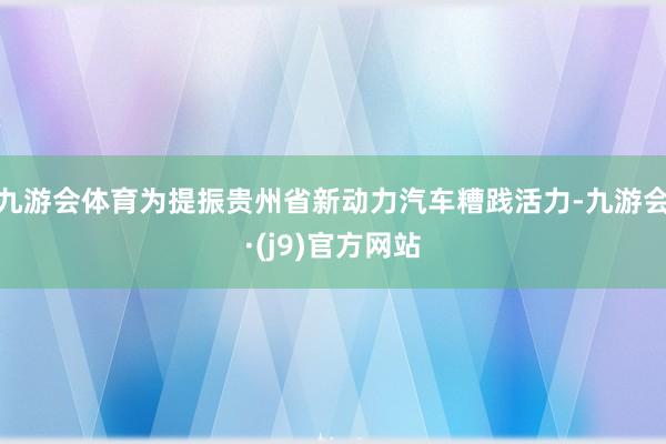 九游会体育为提振贵州省新动力汽车糟践活力-九游会·(j9)官方网站
