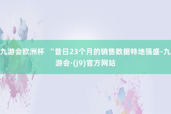 九游会欧洲杯  “昔日23个月的销售数据特地强盛-九游会·(j9)官方网站