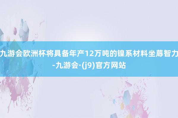 九游会欧洲杯将具备年产12万吨的镍系材料坐蓐智力-九游会·(j9)官方网站