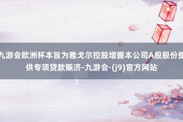 九游会欧洲杯本旨为雅戈尔控股增握本公司A股股份提供专项贷款赈济-九游会·(j9)官方网站
